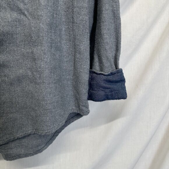 Woolrich Chamois Shirt Men’s Large Gray Long Sleeve Button Up Long Sleeve Cotton - Picture 2 of 11